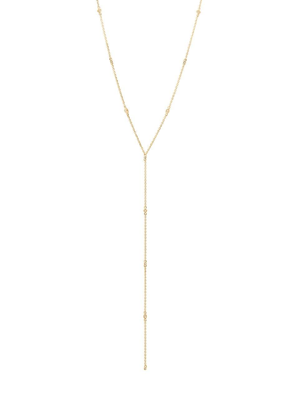 Womens Brielle 14K-Yellow-Gold Vermeil & Cubic Zirconia Lariat Necklace Product Image