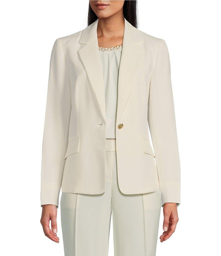 Kasper Notch Collar Crepe Blazer Product Image