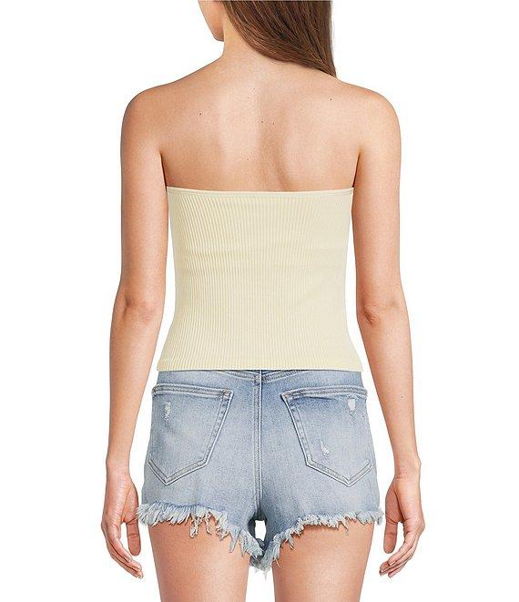 Moa Moa Straight Neck Strapless Cropped Tube Top Product Image