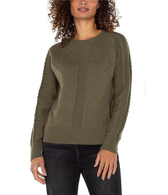 Liverpool Los Angeles Crew Neck Raglan Long Sleeve Sweater Product Image