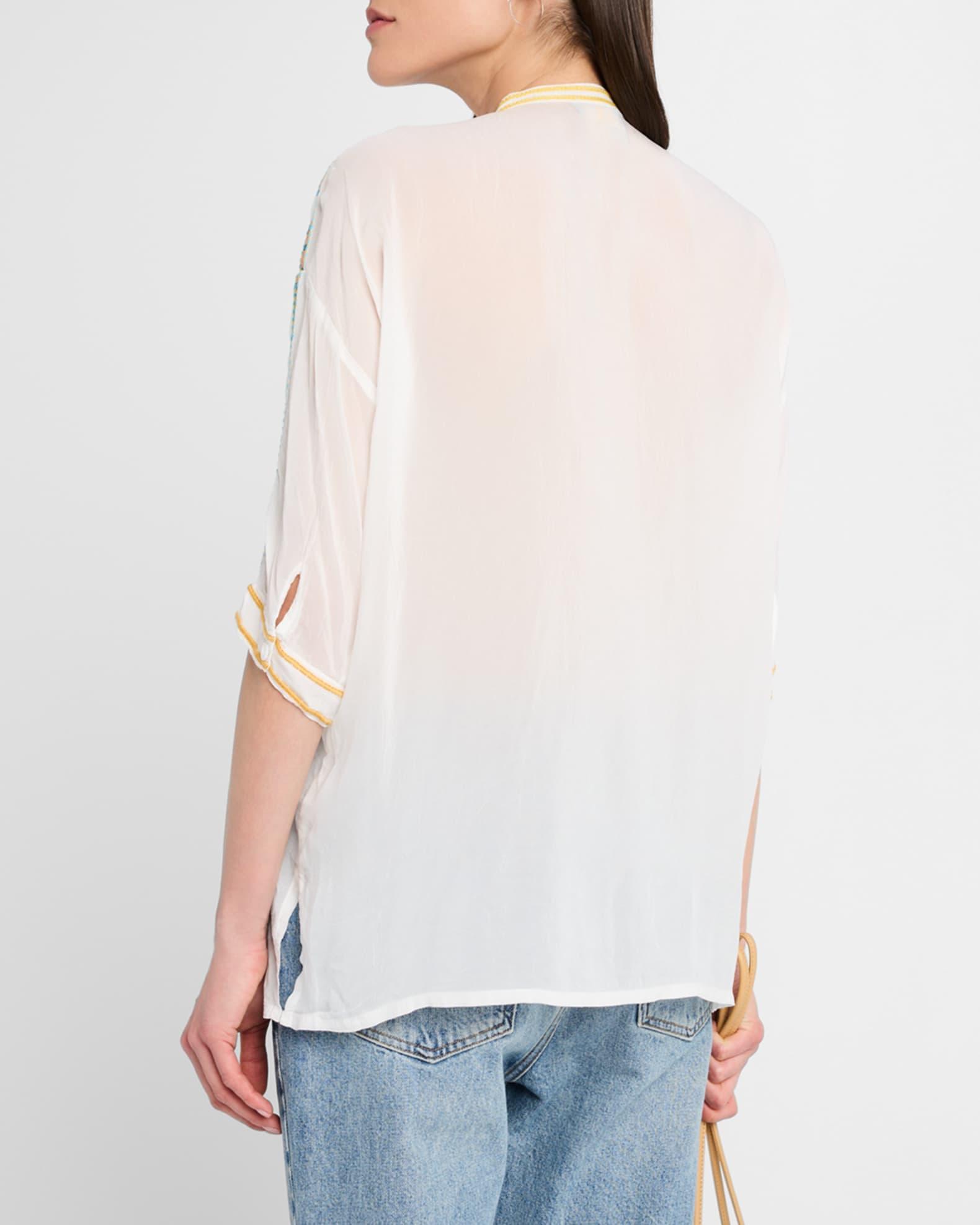 Audrey Floral-Embroidered Georgette Shirt Product Image