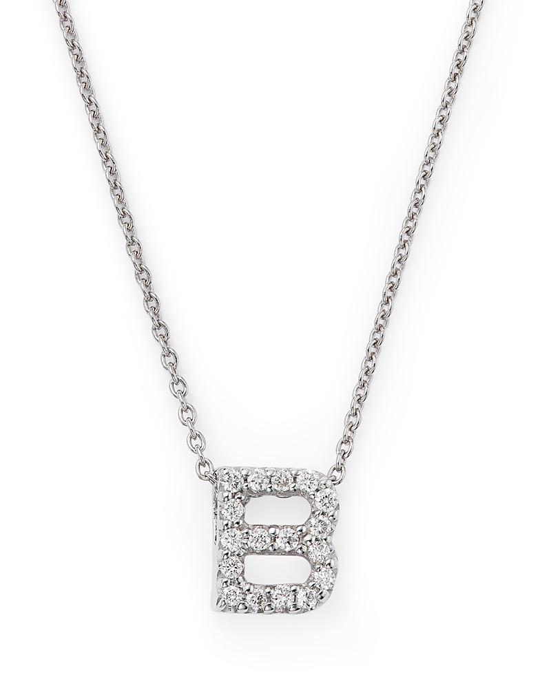 Womens Tiny Treasures 0.08 TCW Diamond & 18K White Gold Initial Necklace Product Image