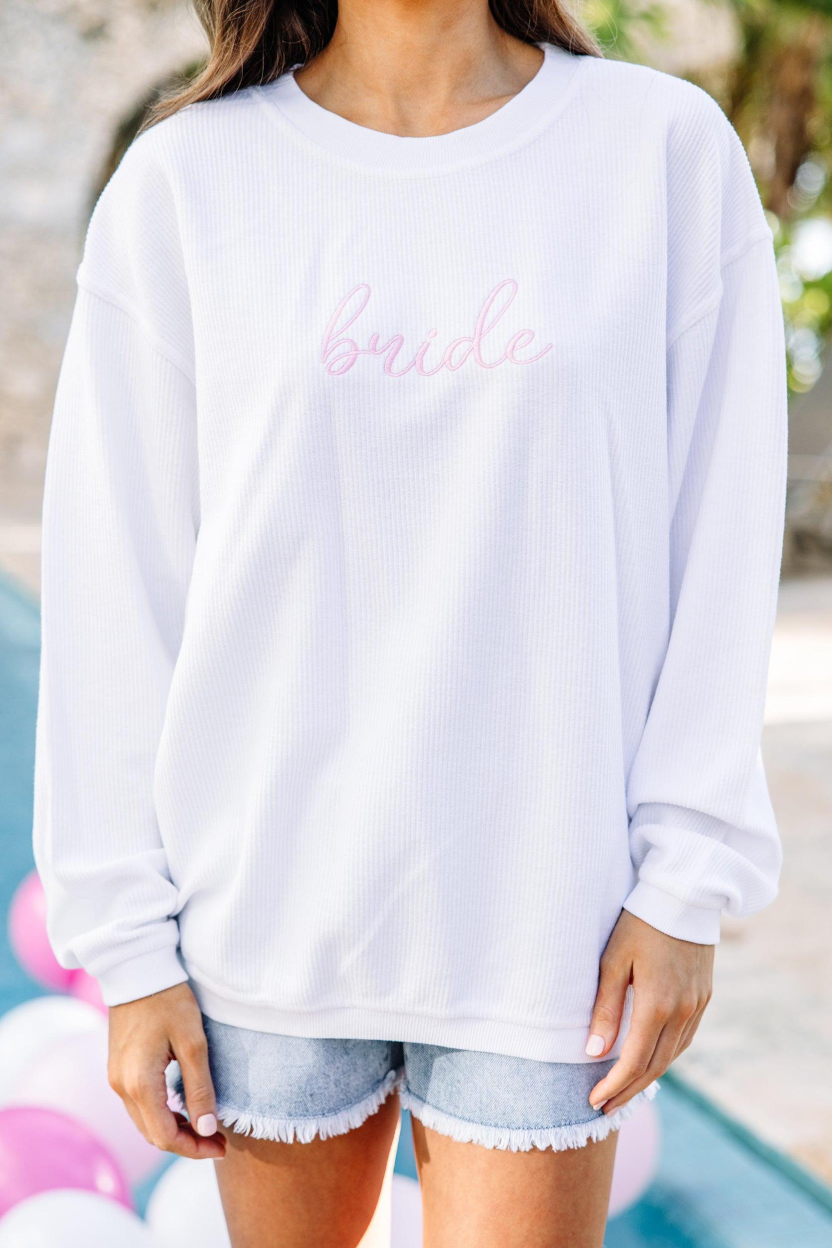 Bride White Corded Embroidered Sweatshirt Female Product Image