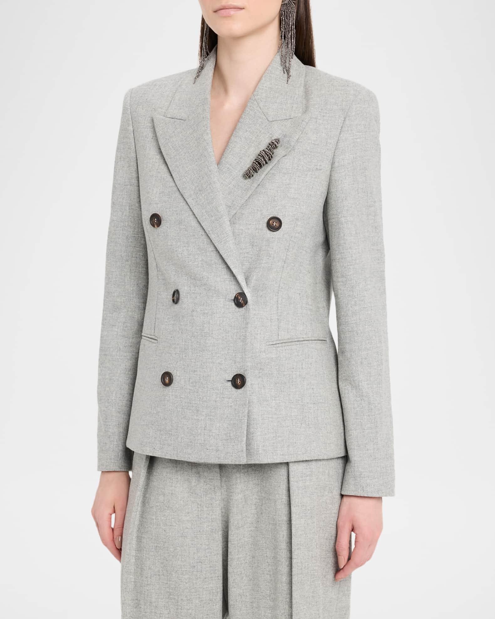 Cashmere-Wool Flannel Double-Breasted Blazer Product Image