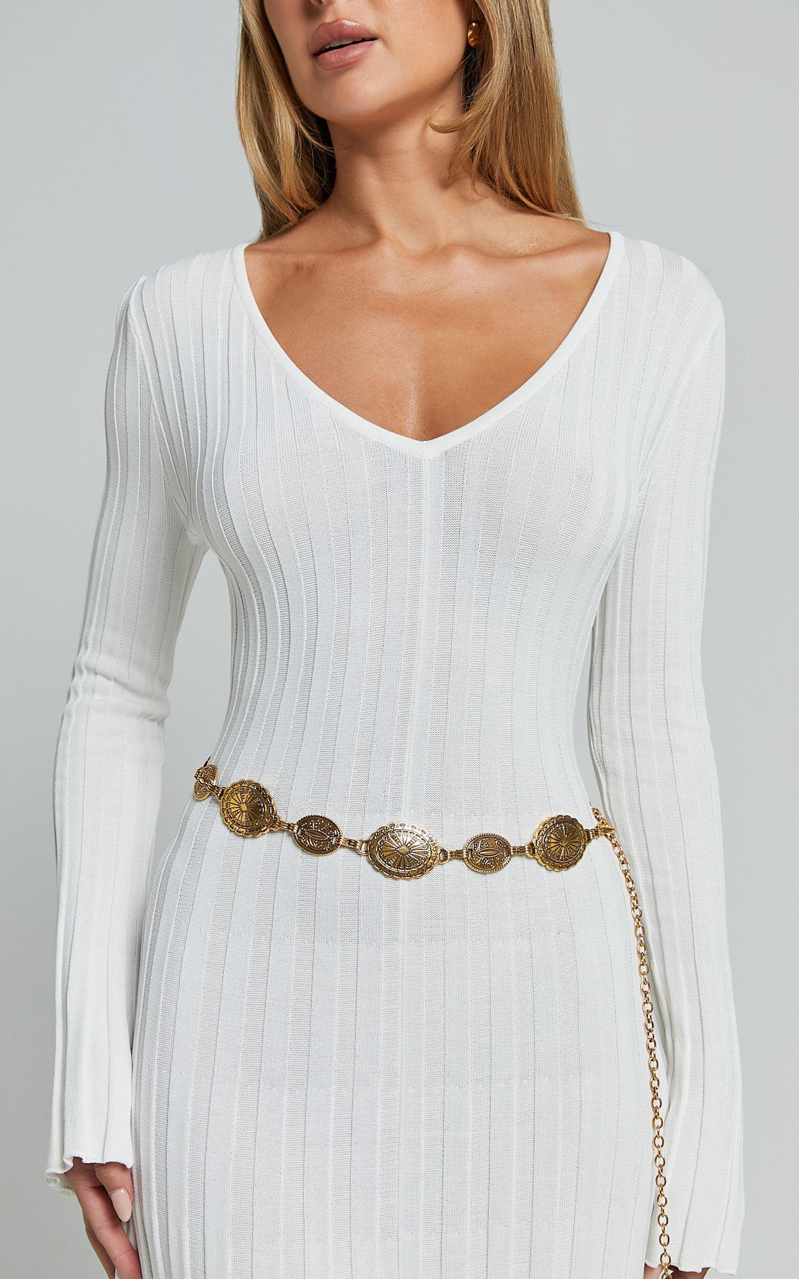 Bellerose Belt - Gold Circle Detail Chain Belt in Gold Product Image