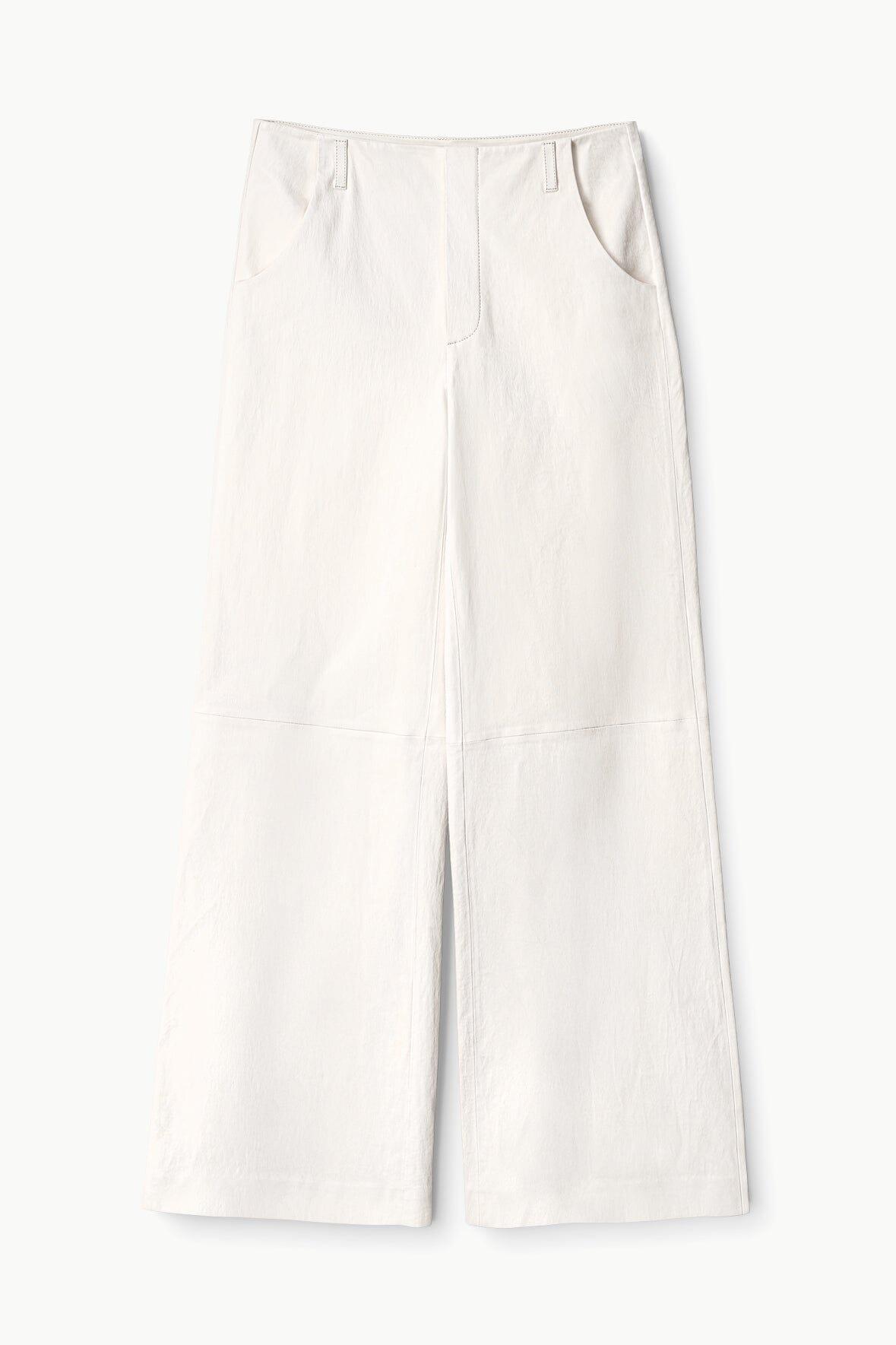 ALINE LEATHER PANTS | IVORY Product Image