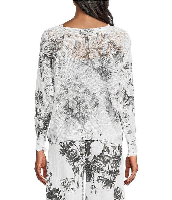 M Made in Italy Floral Print Long Sleeve Knit Coordinating Top Product Image