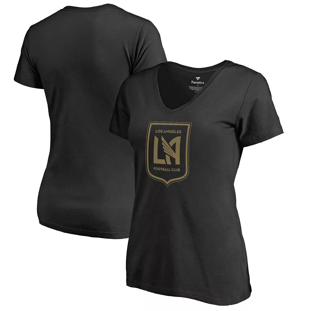 Women's Fanatics Branded Black LAFC Logo Primary V-Neck T-Shirt,  Product Image