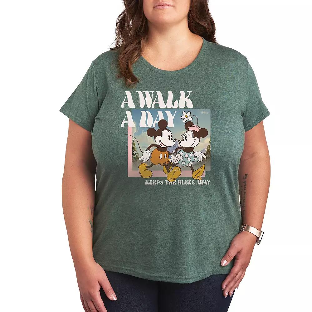 Disney's Mickey & Minnie Mouse Plus A Walk A Day Graphic Tee, Women's,  Product Image
