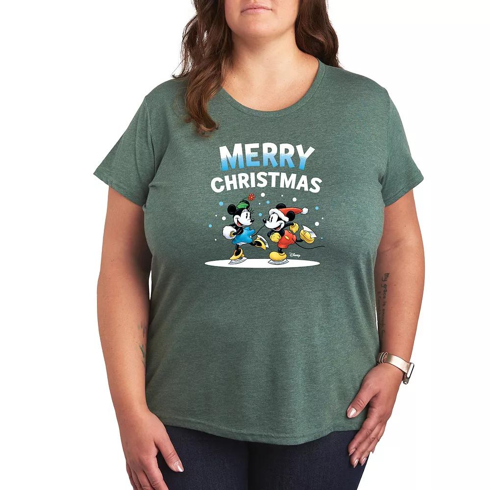 Disney's Mickey and Minnie Mouse Plus Merry Christmas Graphic Tee, Women's,  Product Image