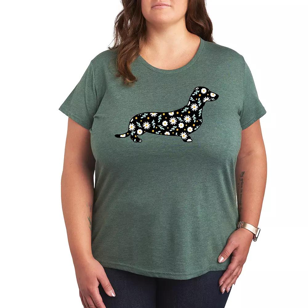 Plus Daisy Fill Dachshund Graphic Tee, Women's,  Product Image