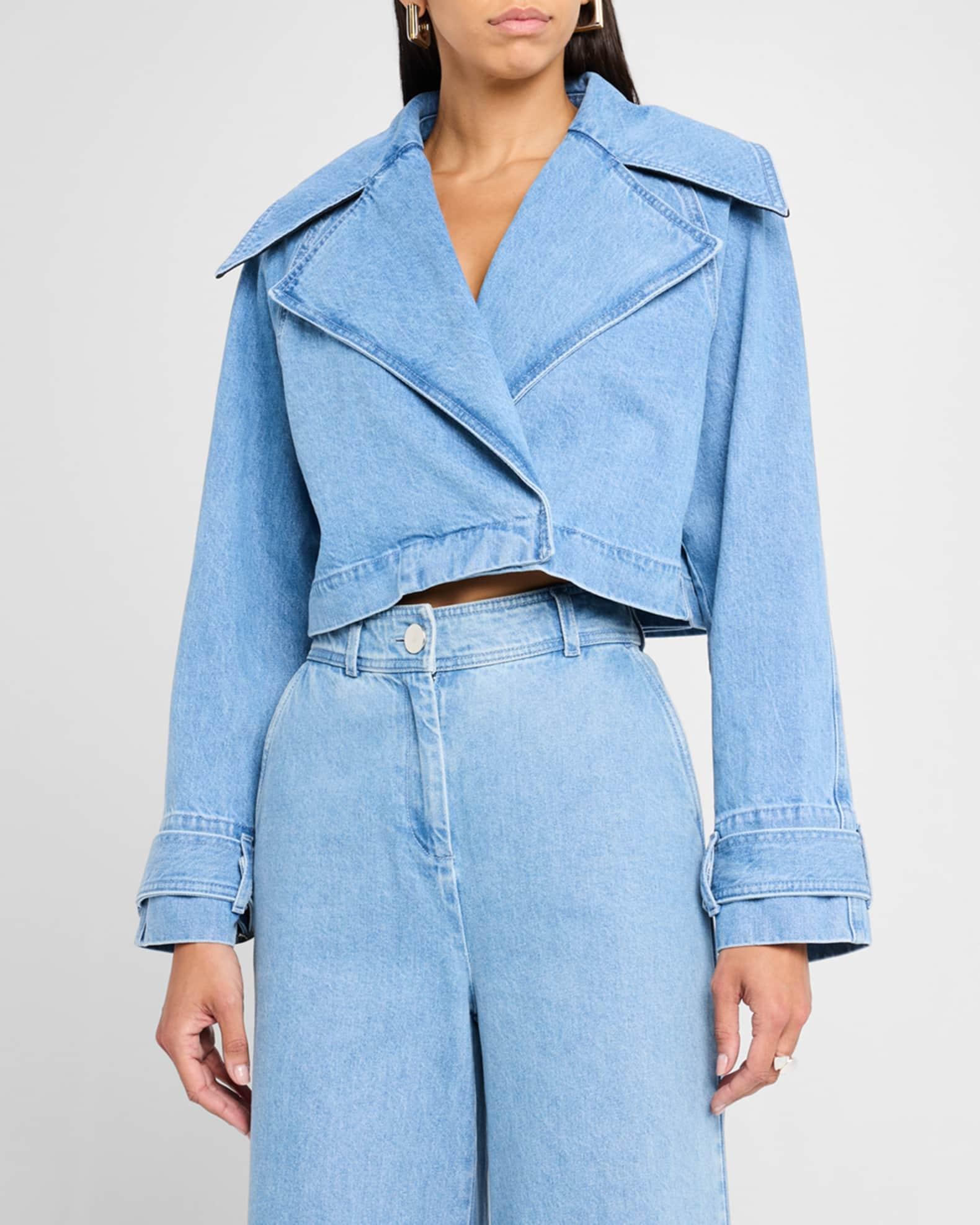 Tommy Cropped Denim Trench Coat Product Image