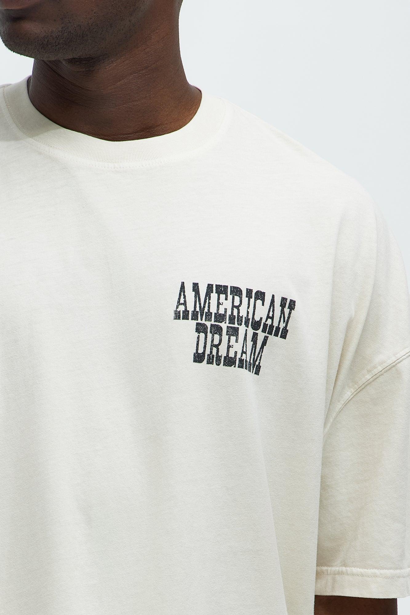 American Dream Oversized Short Sleeve Tee - Cream Product Image