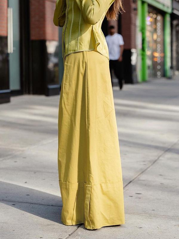 High Waisted Loose Pockets Solid Color Pants Trousers Product Image