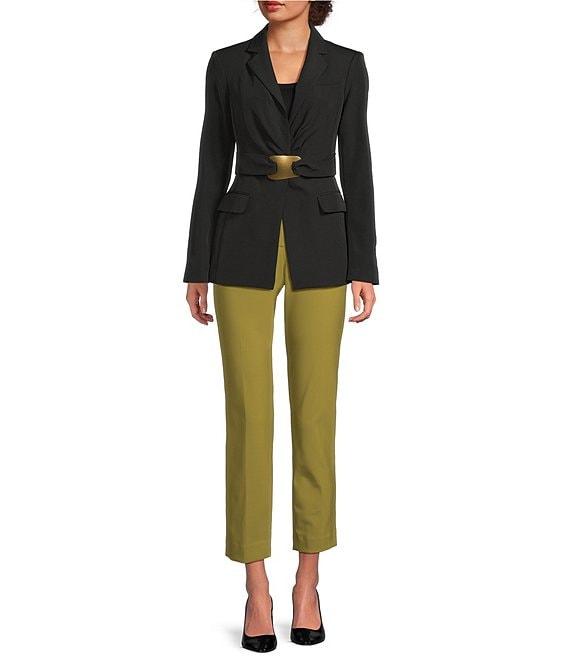 Donna Karan Precision Ponte Slim Leg Ankle Length Pants Product Image