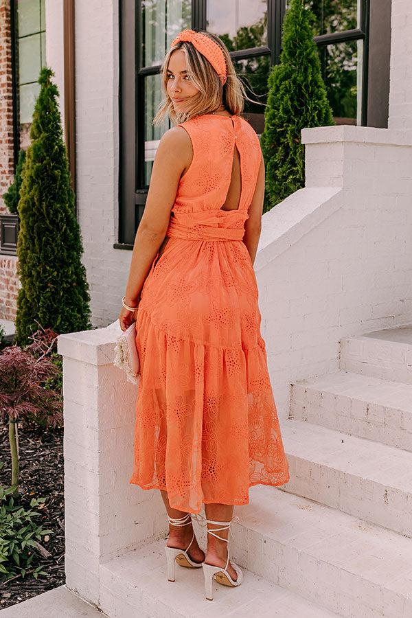 Sun-Kissed Serenade Embroidered Midi In Orange Product Image