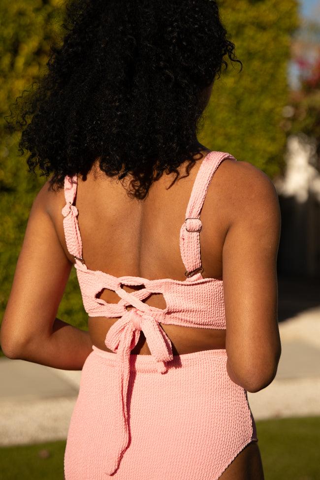 Summer Oasis Light Pink Underwire Split V Bikini Top FINAL SALE Product Image