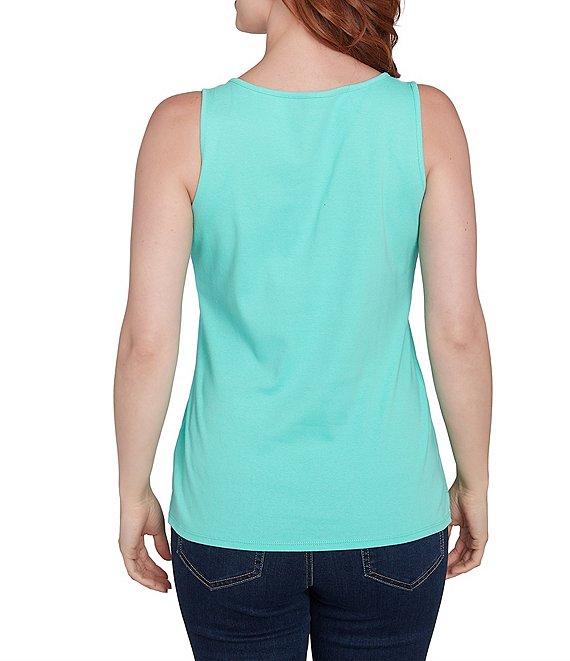 Ruby Rd. Scoop Neck Sleeveless Cotton Rib Knit Tank Product Image