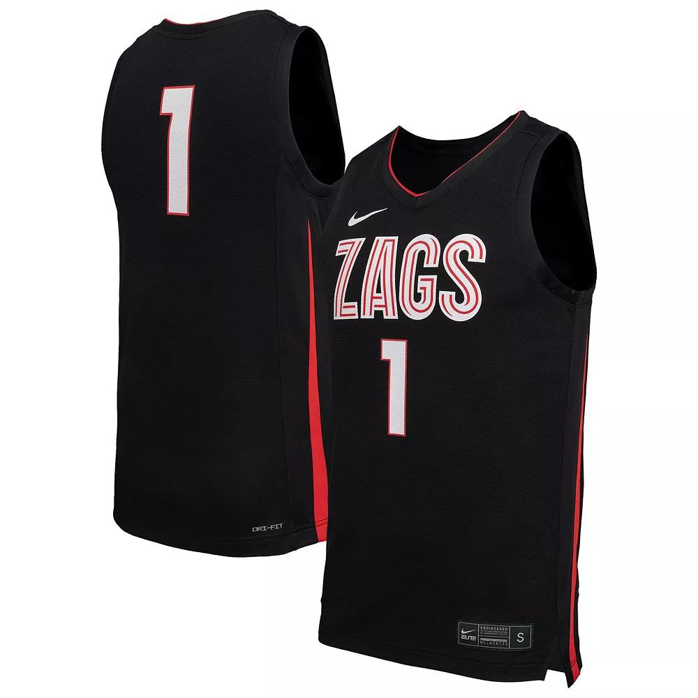 Men's Nike Black Gonzaga Bulldogs Replica Basketball Jersey,  Product Image