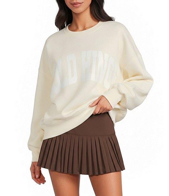 GOLD HINGE Coordinating Wide Arm Crew Neck Long Sleeve Logo Sweatshirt Product Image