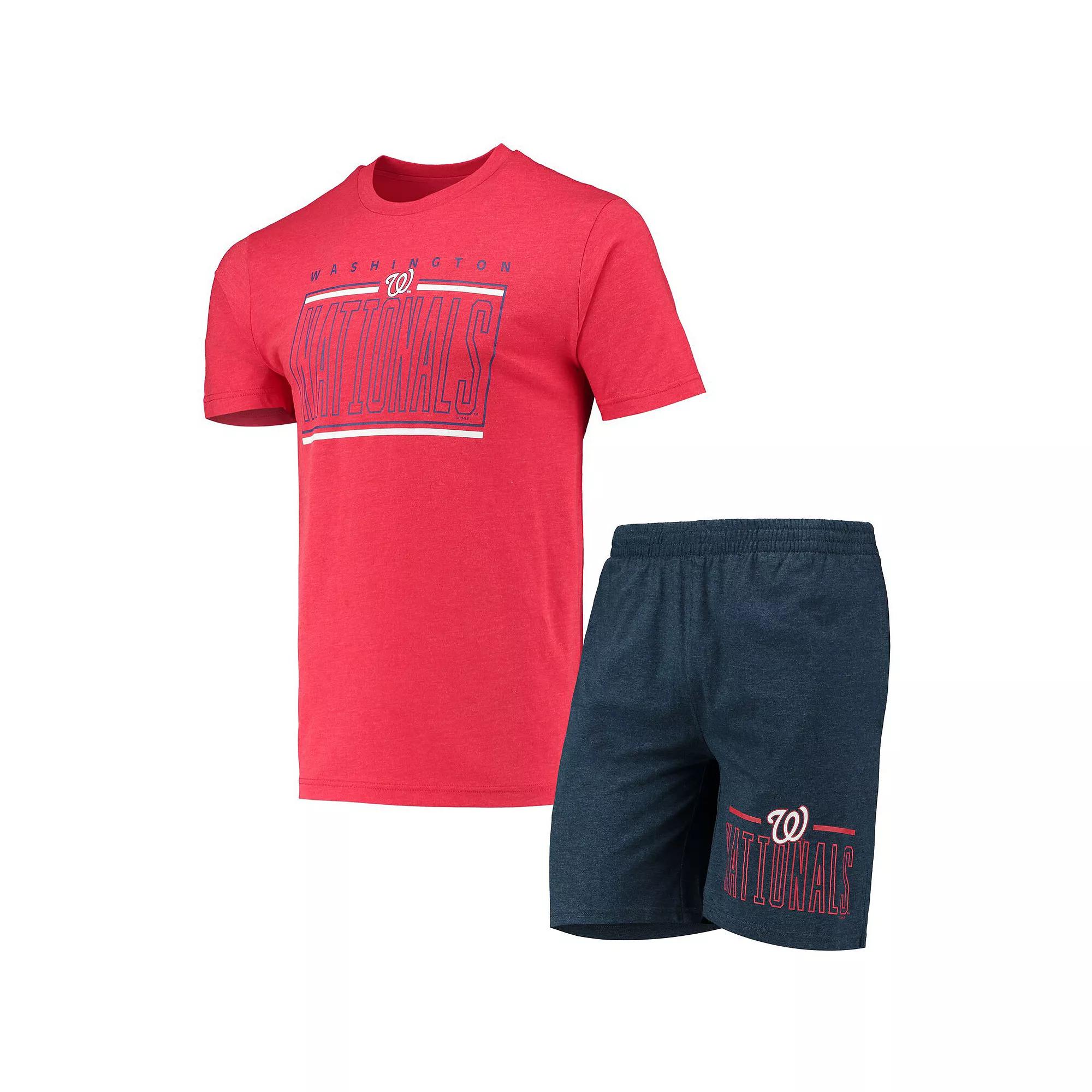 Men's Concepts Sport Navy/Red Washington Nationals Meter T-Shirt and Shorts Sleep Set,  Product Image