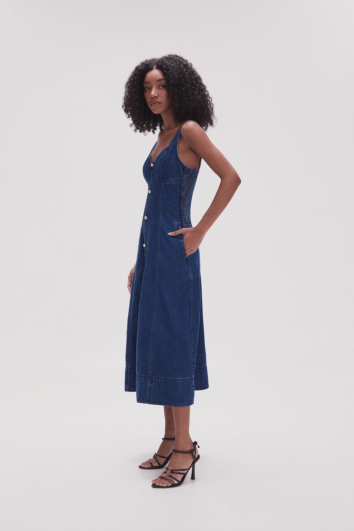 May Denim Midi Dress Product Image