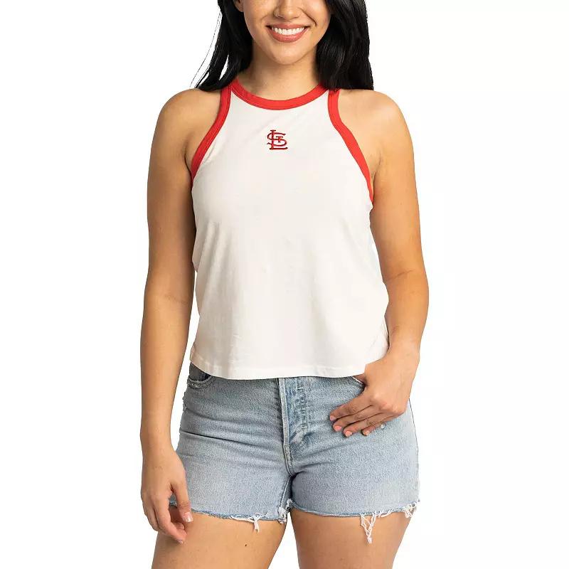 Women's Lusso White St. Louis Cardinals Jane Tank Top,  Product Image