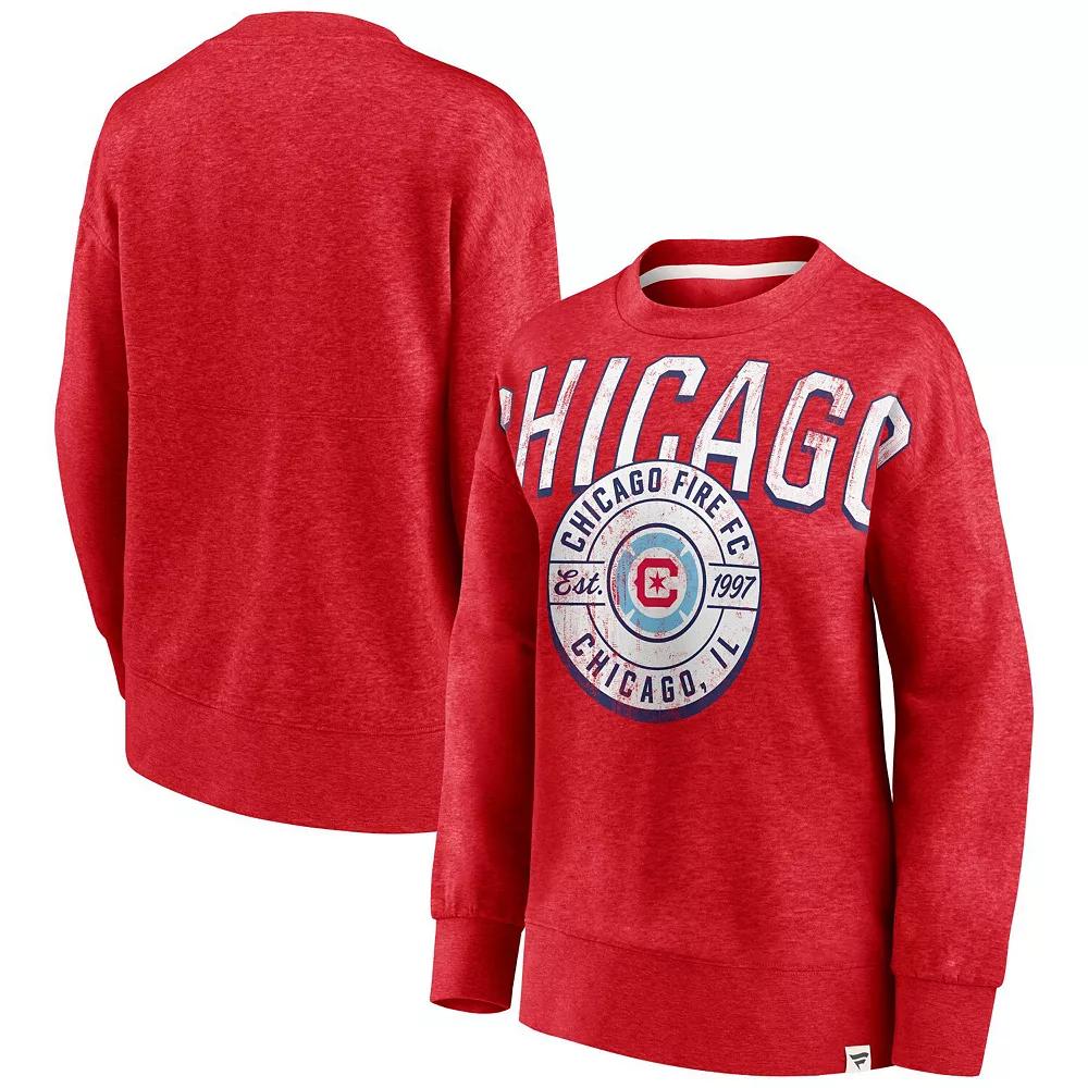 Women's Fanatics Branded Red Chicago Fire True Classics Oversized Pullover Sweatshirt, Size: Small, Cfs Red Product Image