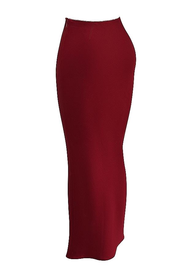 Sydel  ruby satin bias cut maxi skirt Product Image