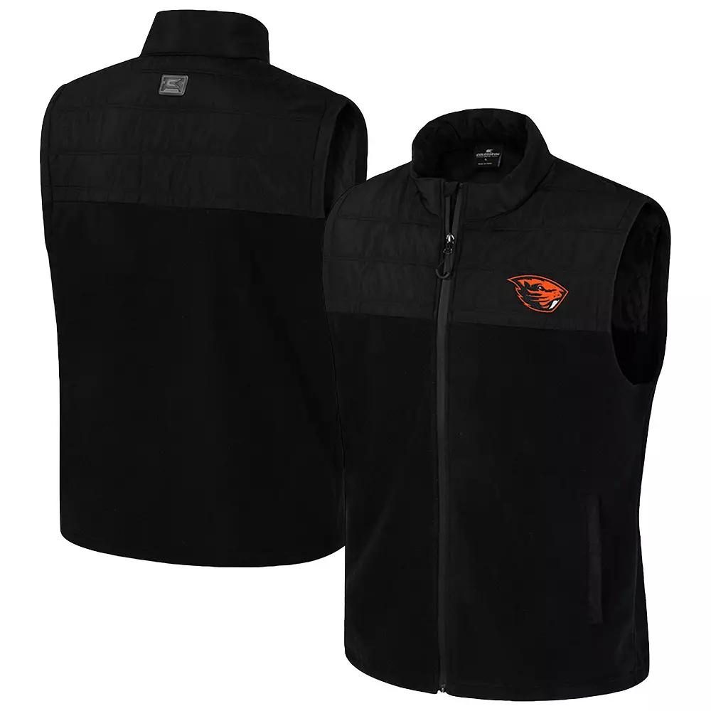 Men's Colosseum  Black Oregon State Beavers Block The Sun Full-Zip Vest, Size: Large Product Image