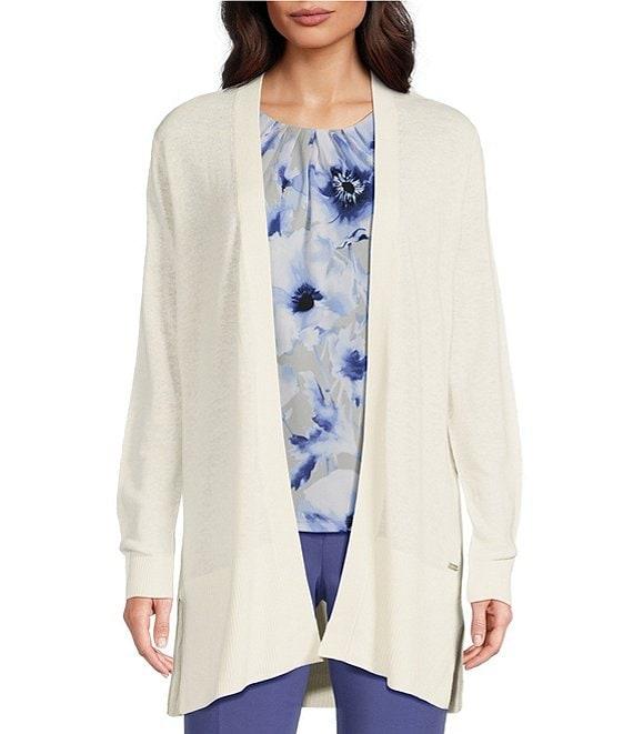 Calvin Klein Sweater Knit Open Front Long Sleeve Cardigan Product Image