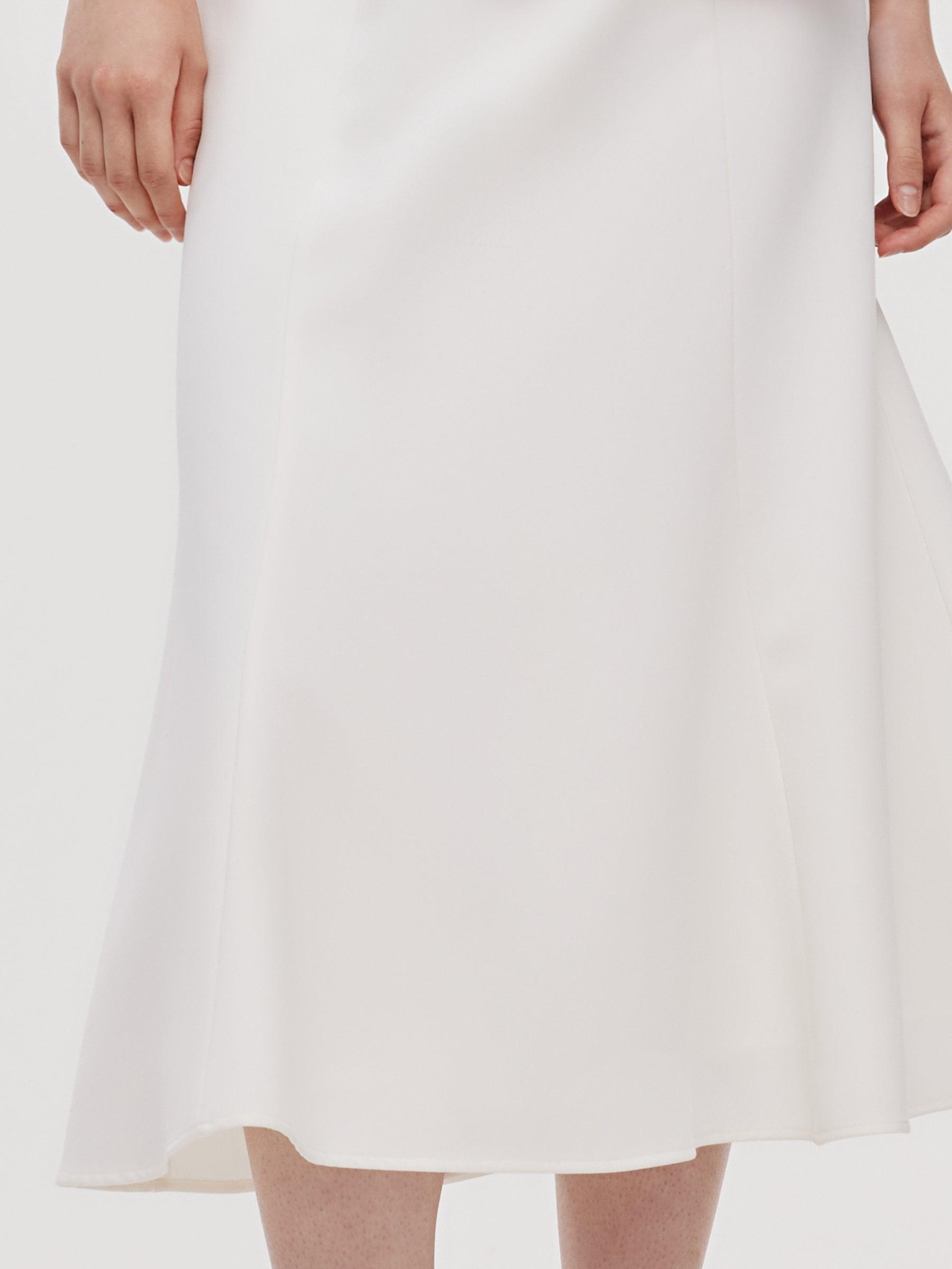 Acetate Blend Ruffle Blouse And Mermaid Skirt Two-Piece Set Product Image