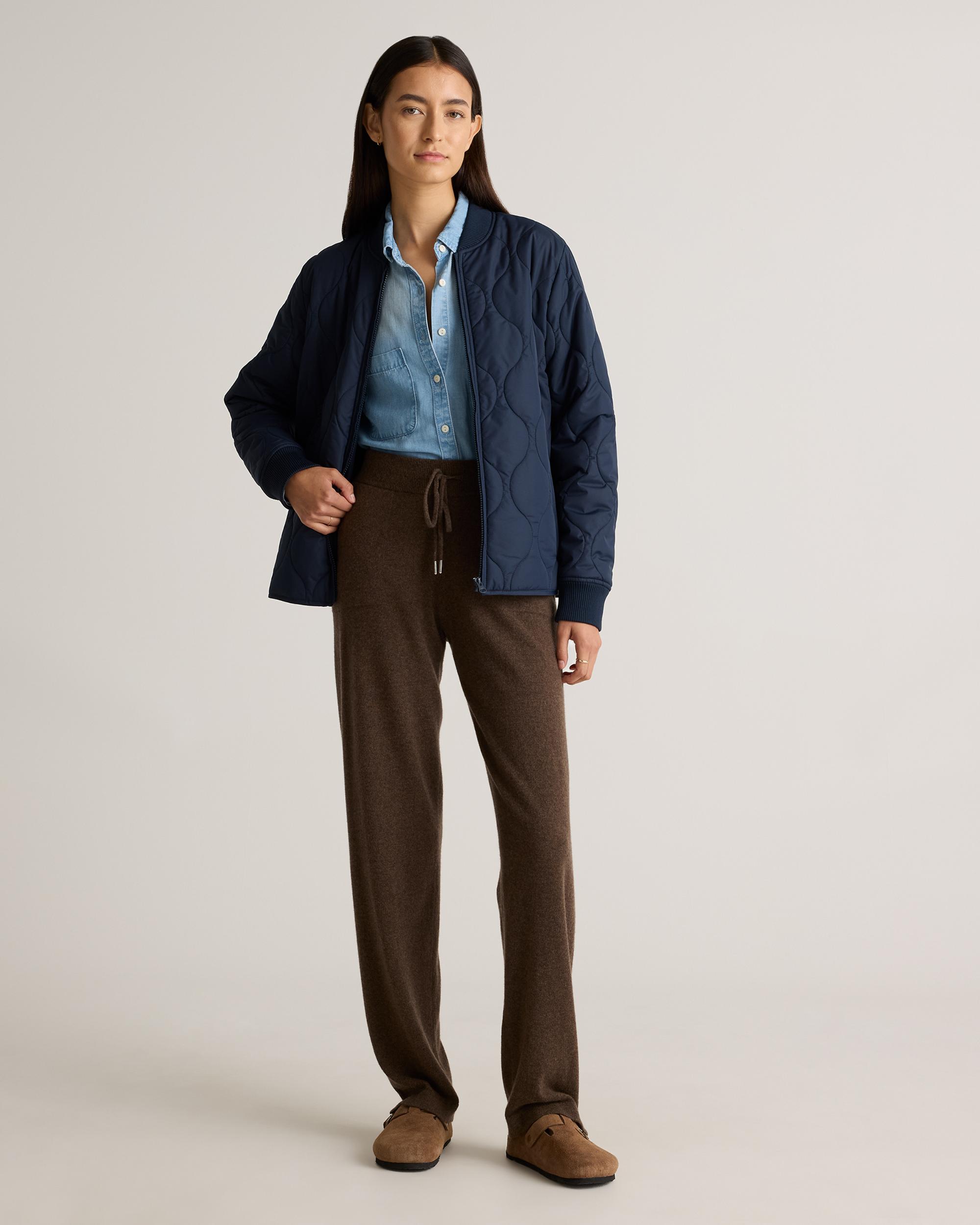 Quince | Women's Featherless Quilted Puffer Bomber Jacket Size XL, Recycled Polyester Product Image