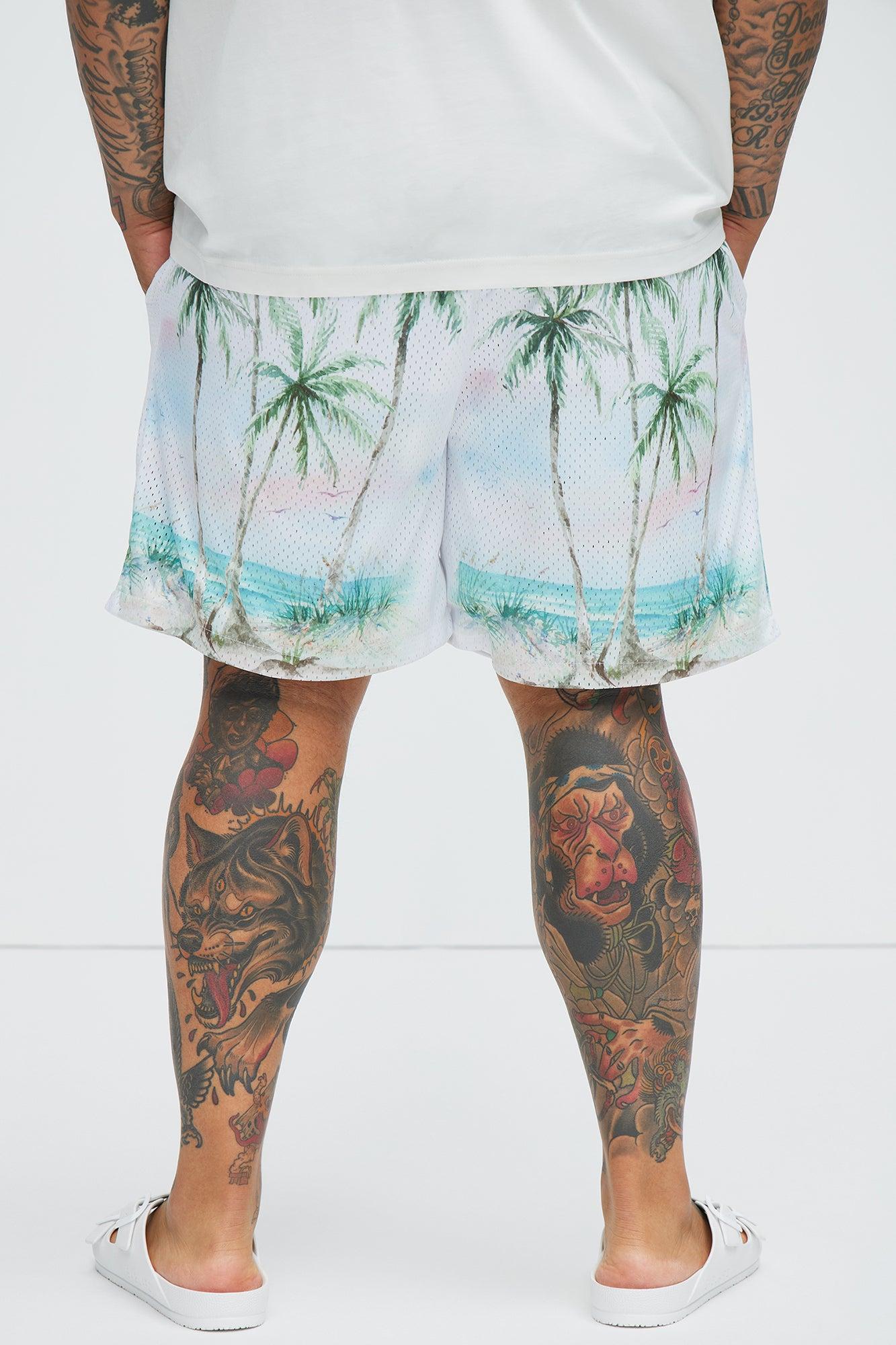 Lost Angeles Paradise Mesh Shorts - Off White Product Image