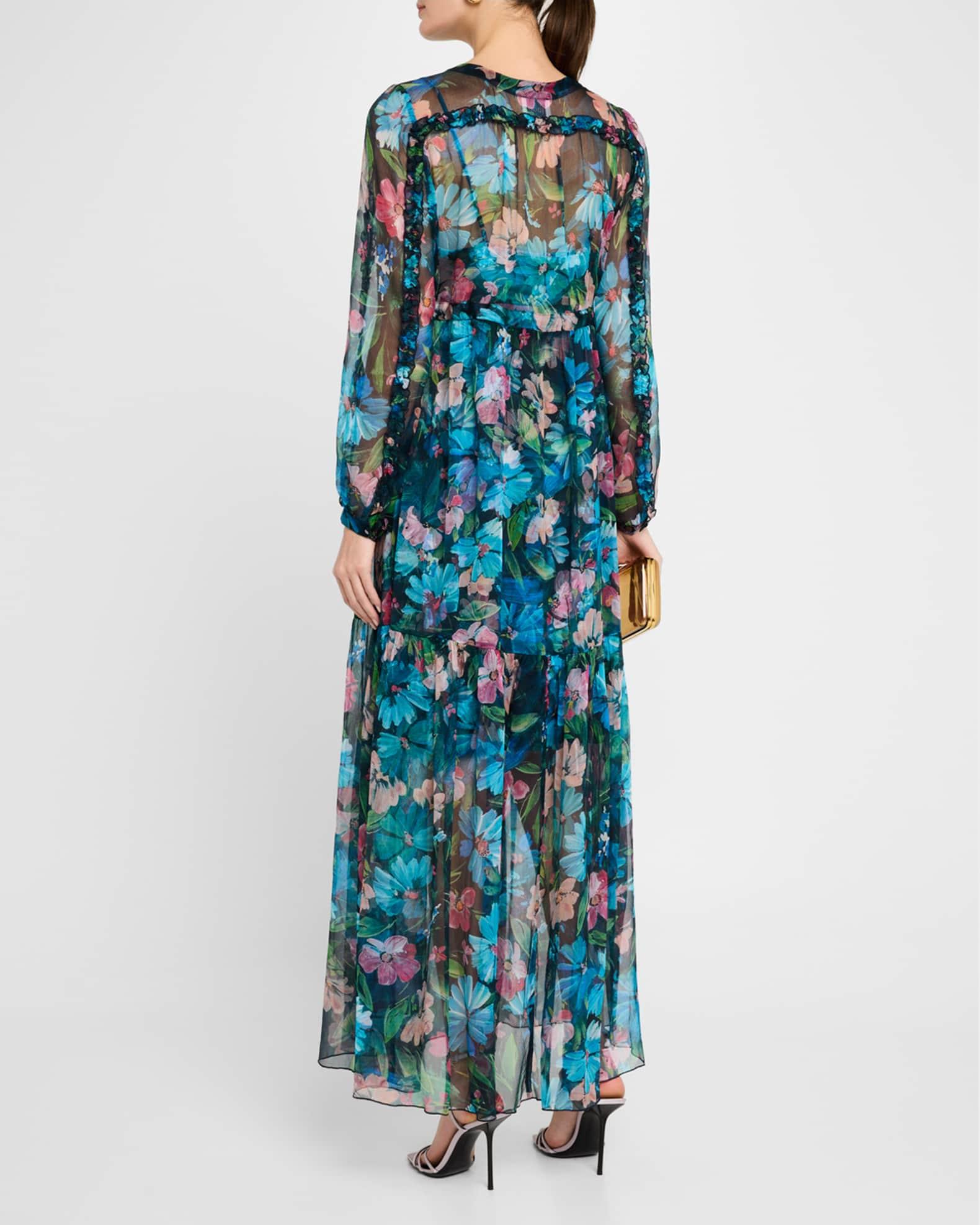 Mabel Floral-Print Silk Chiffon Maxi Dress Product Image