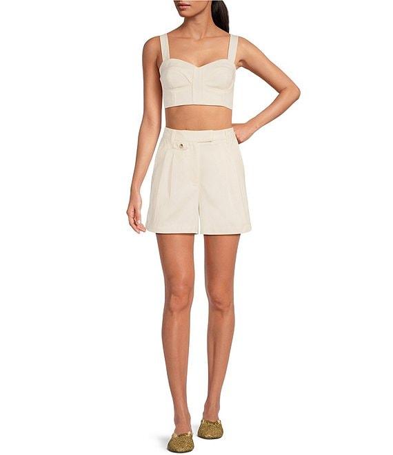 Le' AL.X Coordinating Sleeveless Sweetheart Neckline Smocked Bra Top Product Image