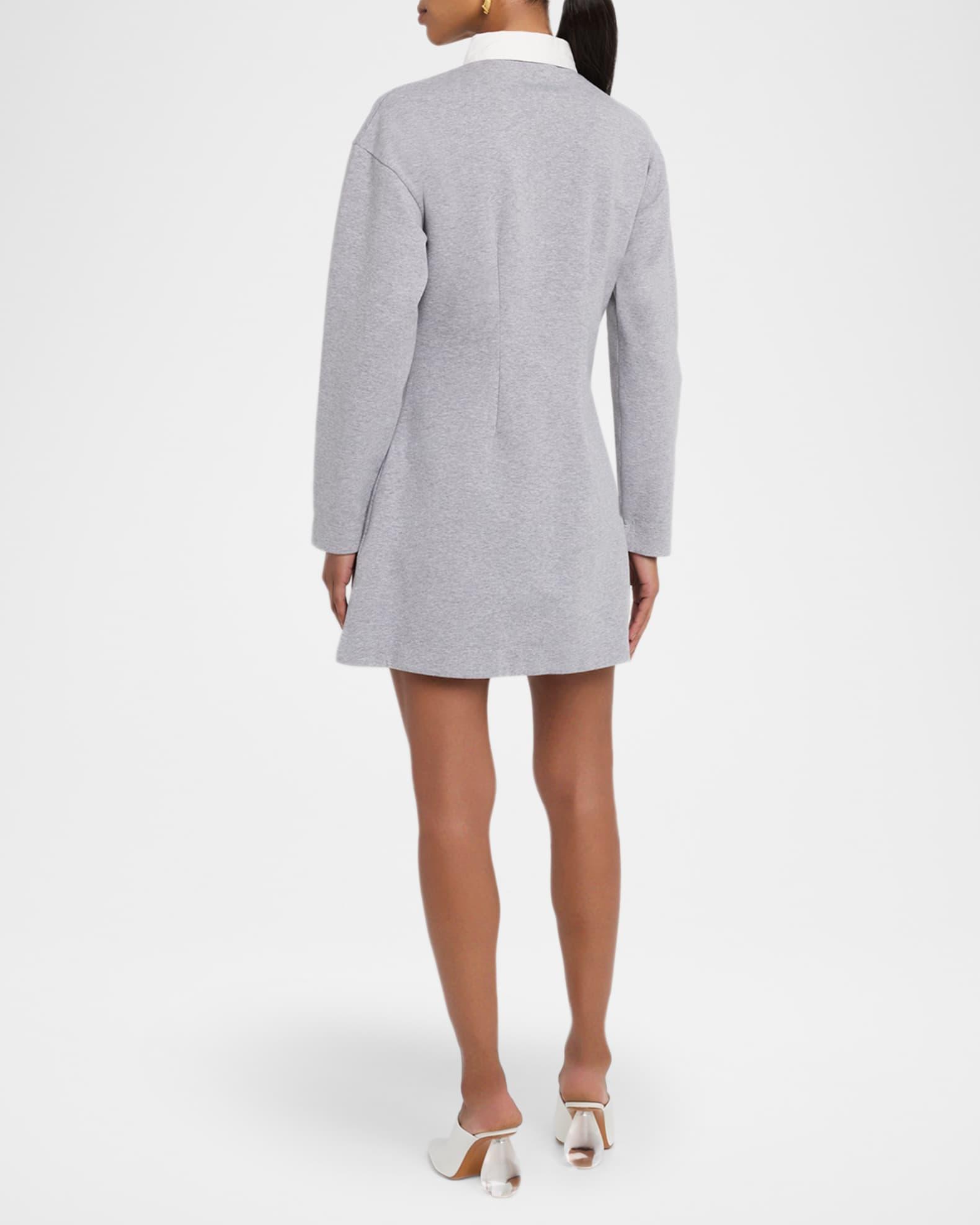 Long-Sleeve Mini Polo Shirtdress Product Image