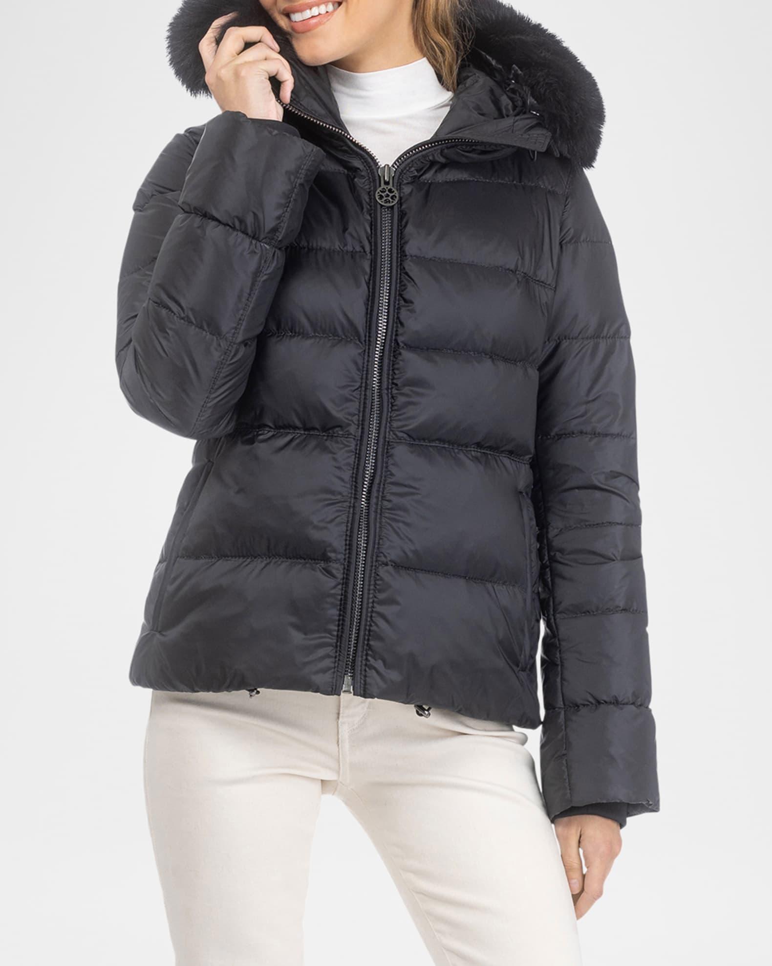 Short Down Apres-Ski Jacket with Detachable Toscana Lamb Hood Trim Product Image