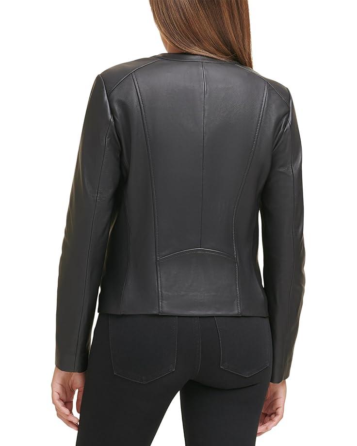 Relaxed Crop Faux Leather Moto Jacket Product Image