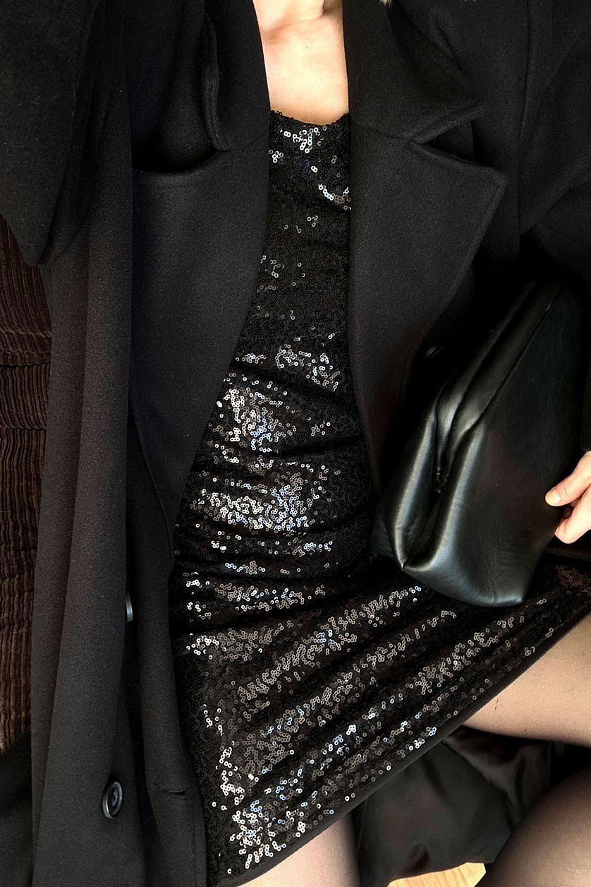 Off Shoulder Sequin Mini Dress Product Image