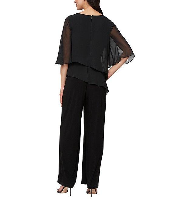 Ignite Evenings Scoop Neck Double Tier Overlay Jumpsuit Product Image