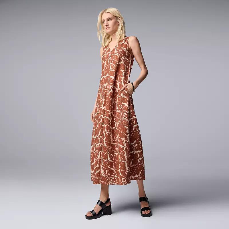 Womens Simply Vera Vera Wang V-Neck Maxi Dress With Camisole Slip Product Image