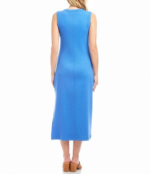 Karen Kane Crew Neck Sleeveless Ribbed Column Midi Dress Product Image
