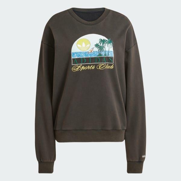 adidas Trefoil Series Island Club Sweatshirt Black M Womens Product Image