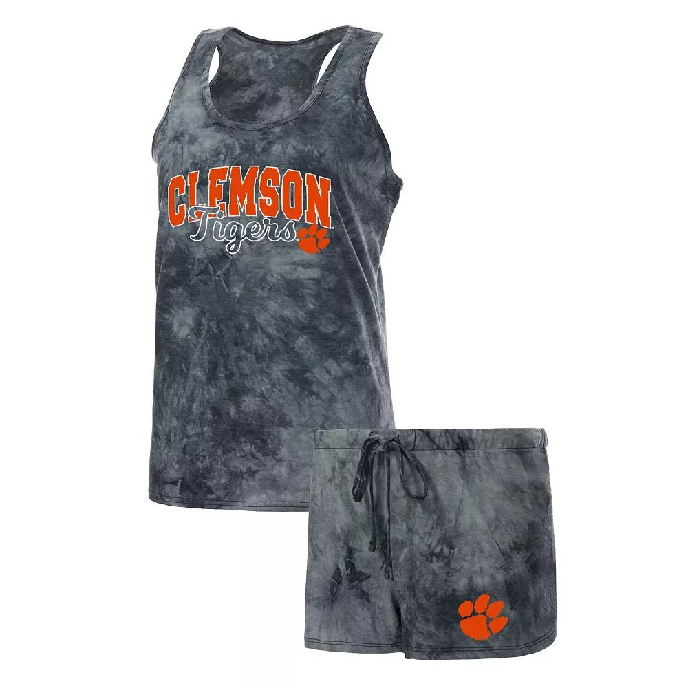 Women's Concepts Sport Charcoal Clemson Tigers Billboard Tie-Dye Tank Top and Shorts Sleep Set, Size: Medium Product Image