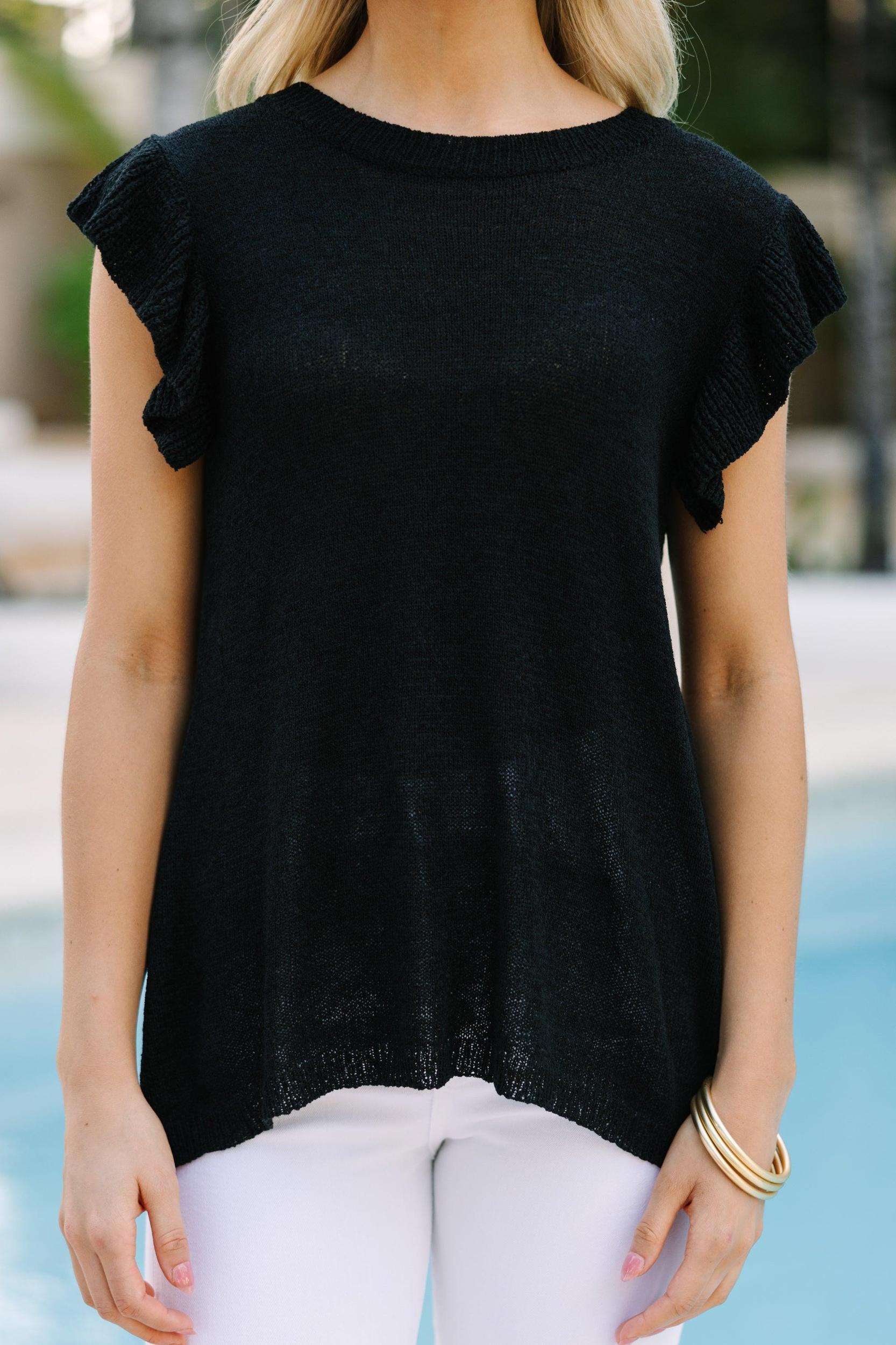 Certain Joy Black Knit Top Female Product Image