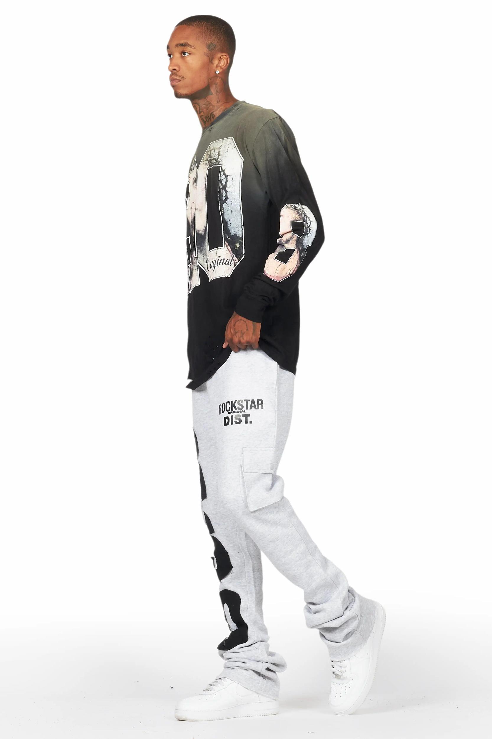 Admir Heather Grey Stacked Flare Pant Male Product Image