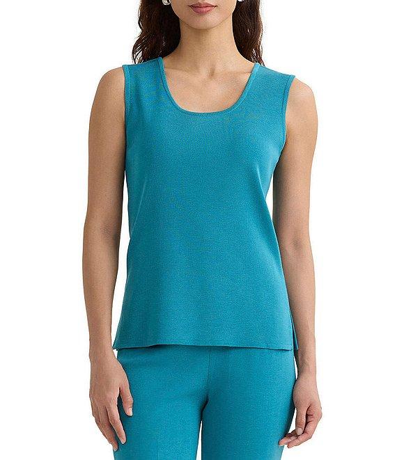 Ming Wang Knit Scoop Neck Sleeveless Tank Product Image