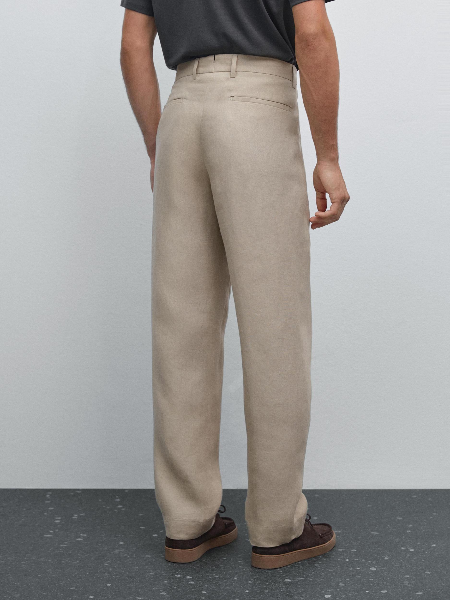 Flowing 100% linen trousers Product Image