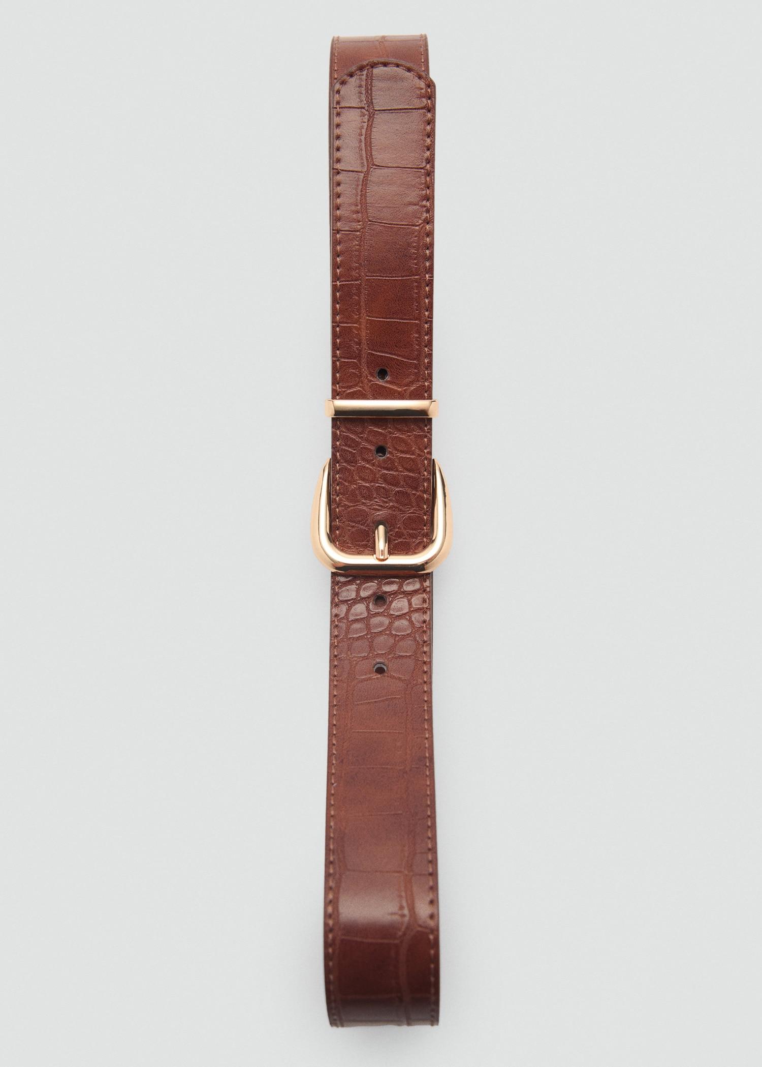 Crocodile-effect belt - Women | MANGO USA Product Image